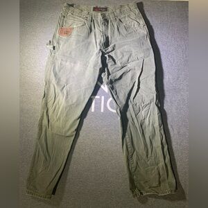 Wrangler Pants Mens 34x32 Green Cargo Riggs Ripstop Workwear Cotton Utility